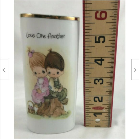 Vtg Precious Moments 5.75" Flower Vase Love One Another Enesco Japan 1980 - Picture 2 of 5